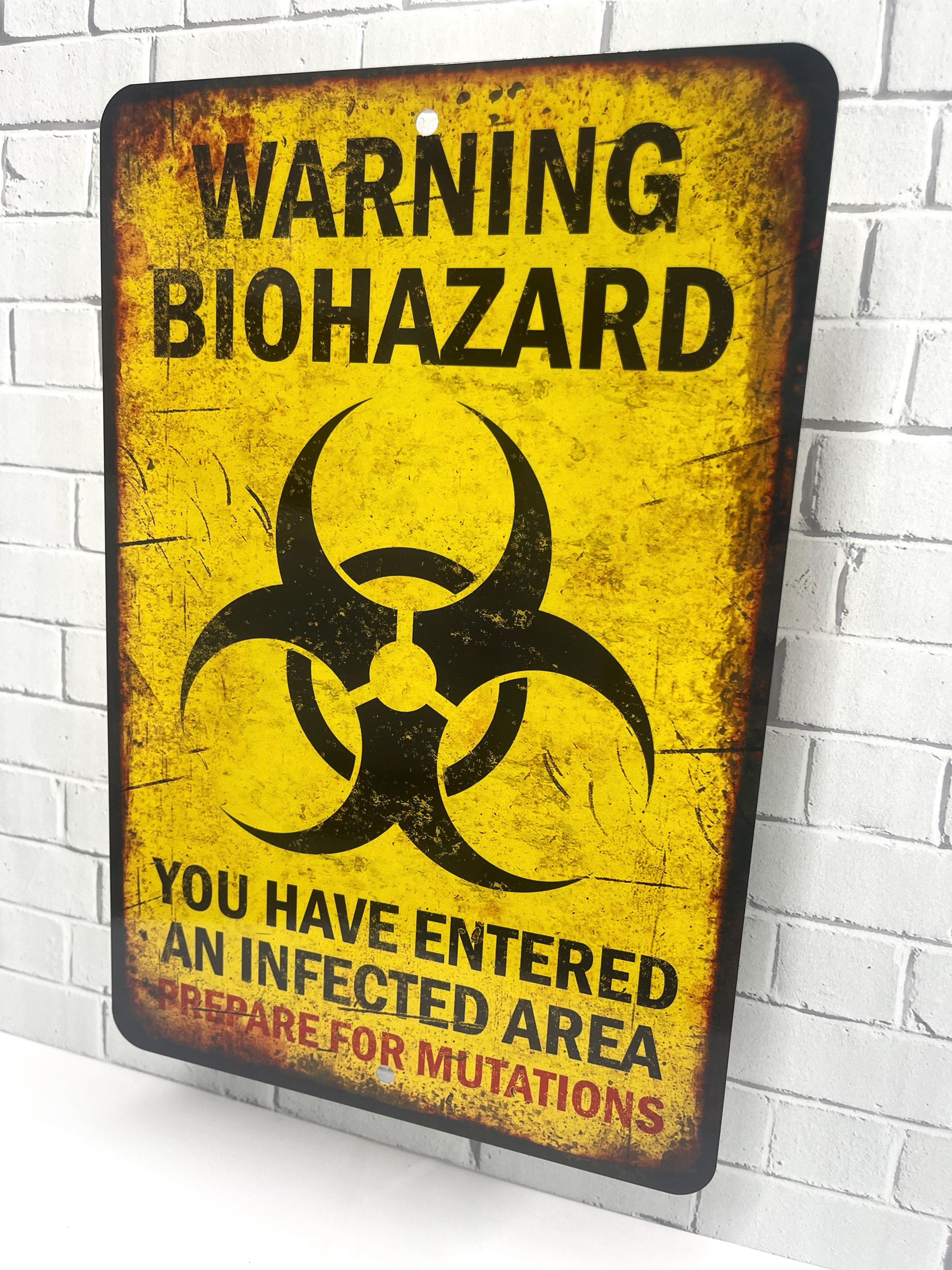 Warning Biohazard Halloween Sign, Funny Halloween Decor - Etsy 日本