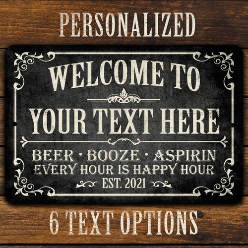 Custom Metal Sign for Business Sign for Bar Sign Personalized Etsy