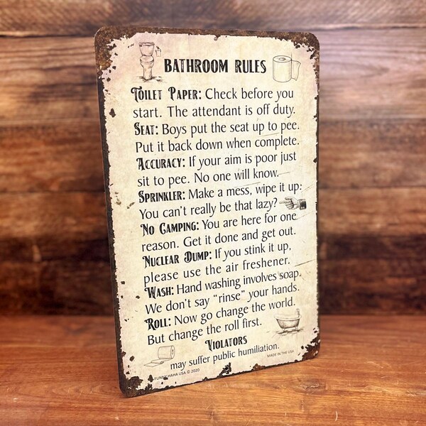 Bathroom Signs Funny - Etsy