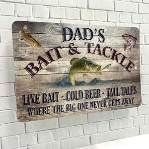 Personalized Fishing Sign - Bait and Tackle - Etsy