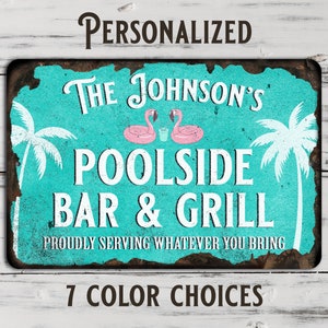 Personalized Poolside Bar Sign | Weatherproof | UV Protected