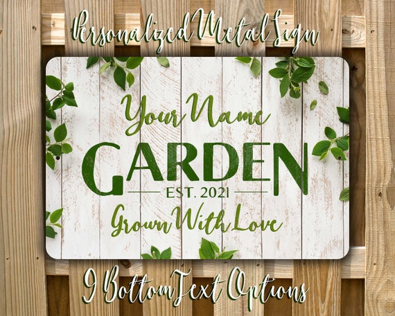 Personalised Rustic Message Metal Sign Wedding Garden Anniversary New Home 