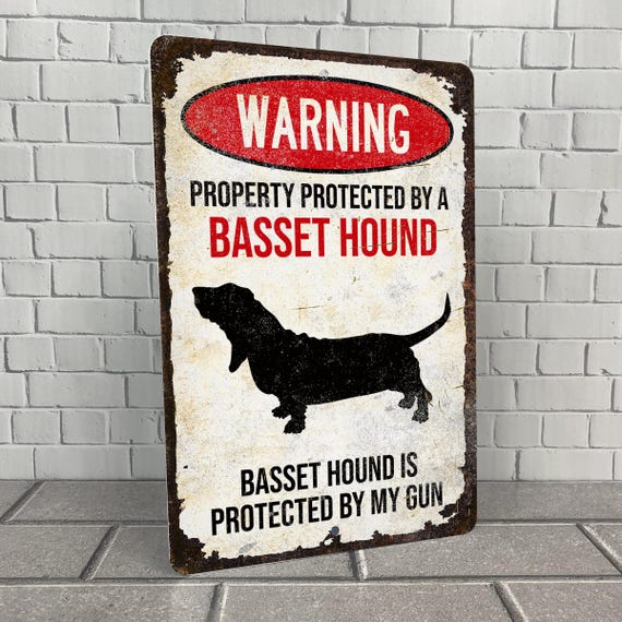 Basset Hound Sign: Beware of Dog, Vintage Style Aluminum Decor - Etsy