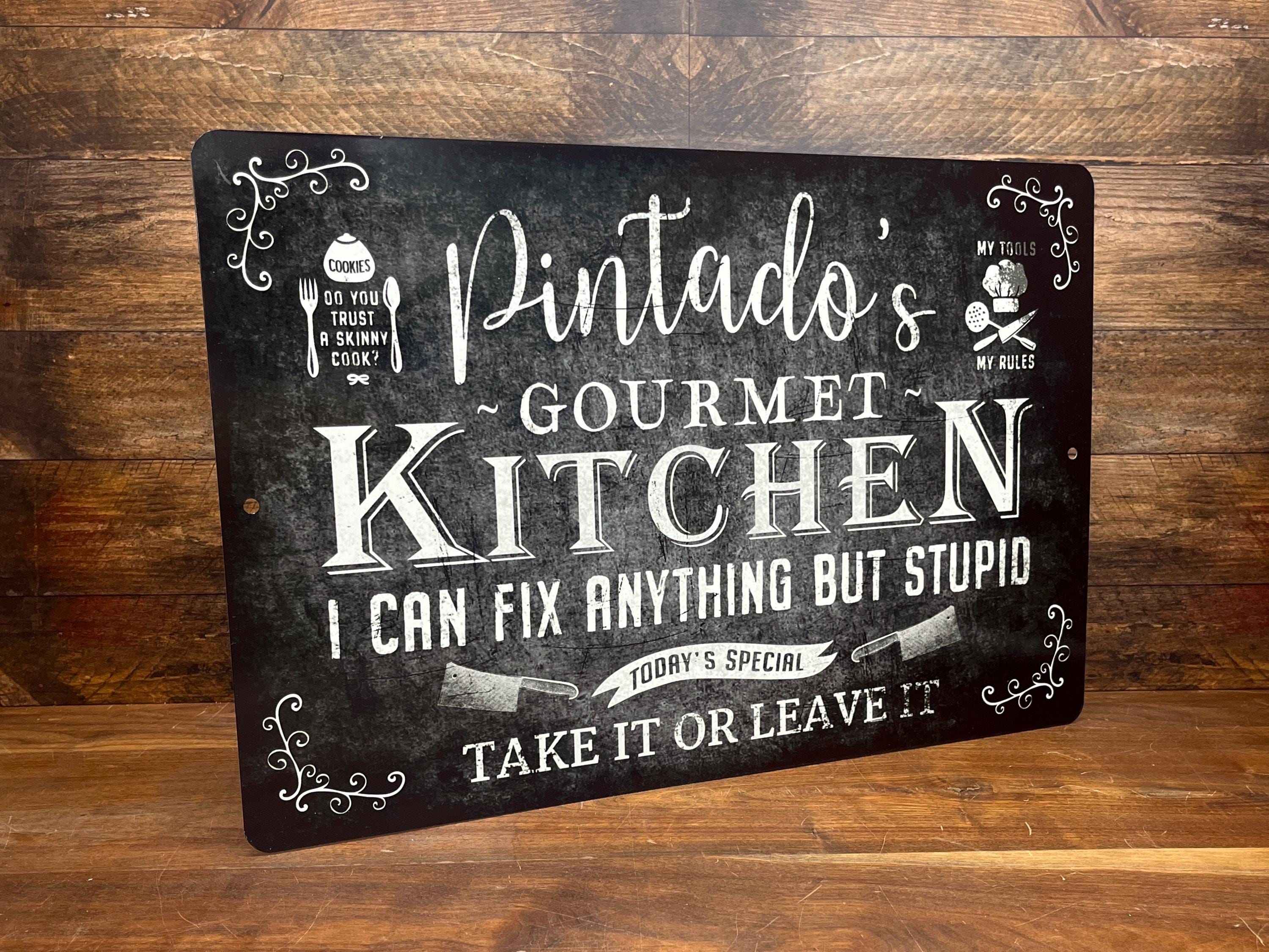 Personalized Rustic Black Metal Kitchen Sign: Custom Farmhouse Decor (8 ...