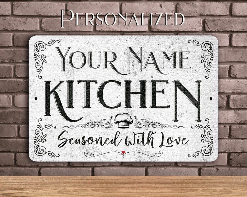 Kitchen Sign Seasoned With Love Custom Kitchen Decor Etsy