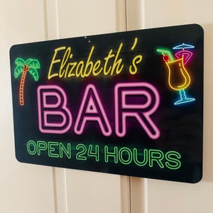 Neon Style Personalized Metal Bar Sign image 5