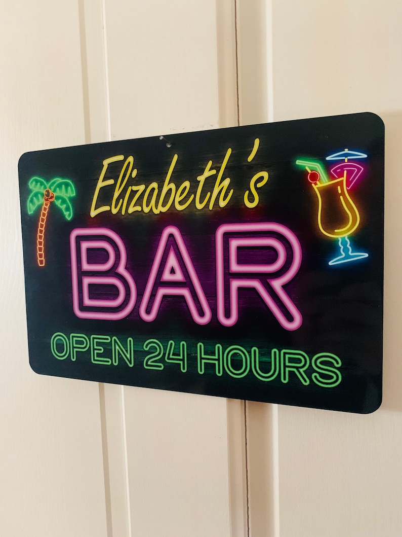 Neon Style Personalized Metal Bar Sign image 5