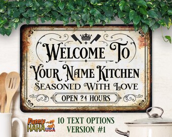 Custom Kitchen Sign | Personalized | Vintage Design