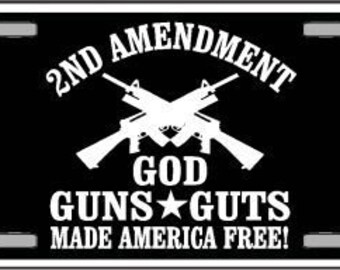Too Close For Missiles Switching To Guns 2nd Amendment Funny License Plate Frame