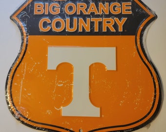 Tag City Tennessee Vols 12 Inch Embossed Metal Nostalgia Circular Sign 