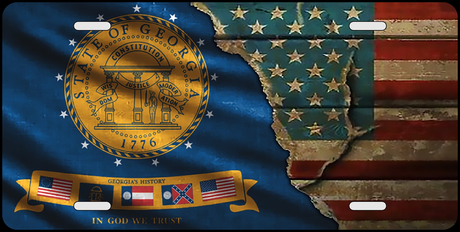 American Flag Novelty Metal License Plate Etsy