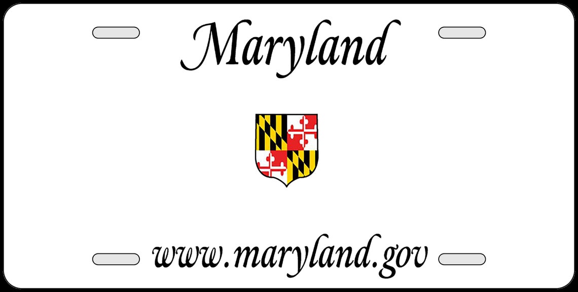 Maryland State Blank Background Novelty Metal License Plate Etsy