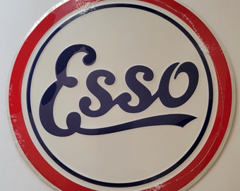 ESSO Gasoline CREDIT CARDS HONORED metal sign baked Oil Gas ESSO Gasoline CREDIT CARDS HONORED metal sign baked Oil Gas