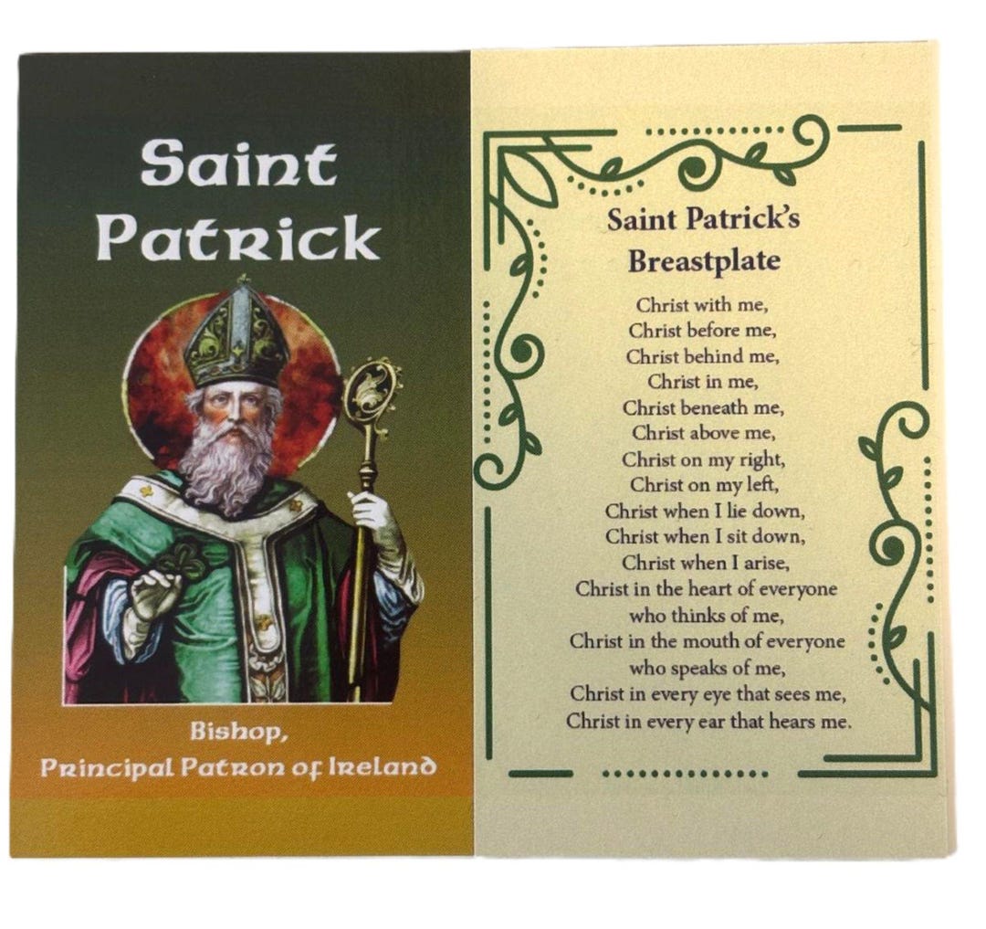 Saint Patrick, St Patrick Prayer Holy Card, Pack of 25 - Etsy