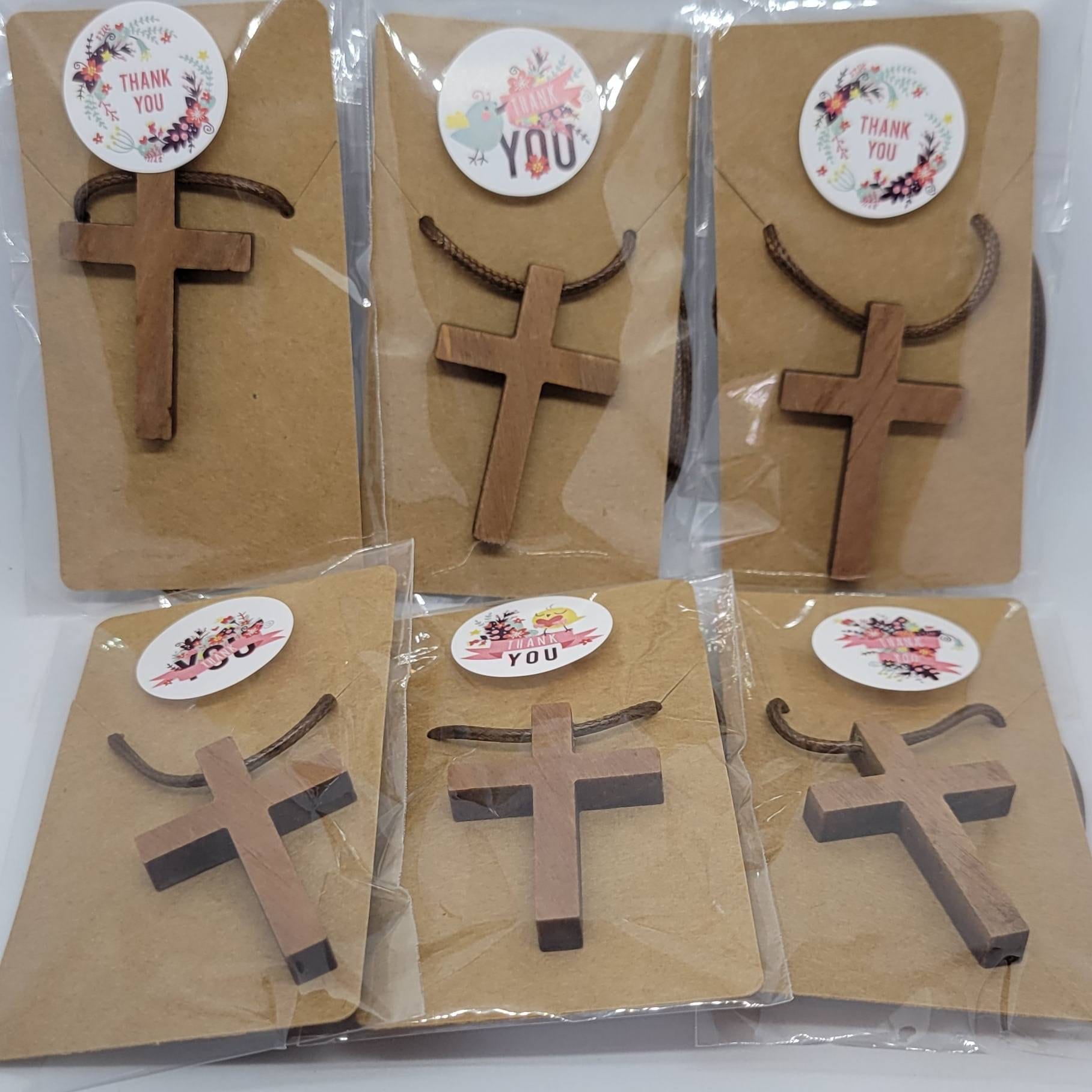 Collana a forma di croce in legno affusolato intagliato a mano ciondolo in legno d'ulivo regolabile con corda lunga in pelle per  36