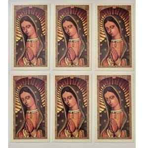 Heilige Karte Unserer Lieben Frau von Guadalupe mit Gebet auf Spanisch (6 Stück)