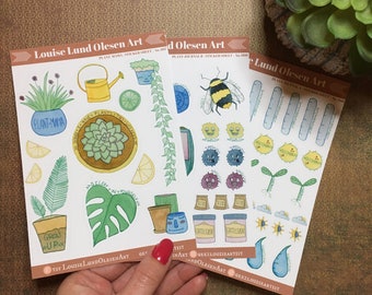 Plant Lover Sticker 3 Pack Set | LouiseLundOlesenArt