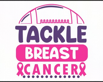 Tackle Breast Cancer SVG | Football Breast Cancer Awareness PNG, svg, dxf | Pink Ribbon Cut File | HOPE, Silhouette, Digital Download