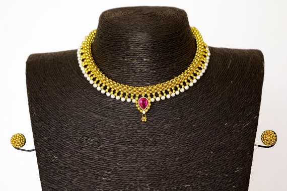 Maharashtrian Thushi Necklace With 