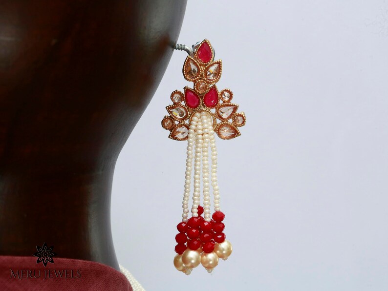 Meru Jewels Long Indian Necklace Set Indian Jewelry Necklace Set Wedding Jewelry Traditional Indian Necklace Set Necklaces for Women