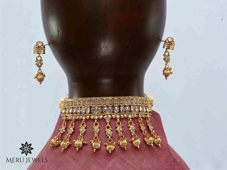 Wedding Jewelry Necklaces for Women Meru Jewels Indian Jewelry Necklace Set Traditional Indian Necklace Set Bridal Necklace Set