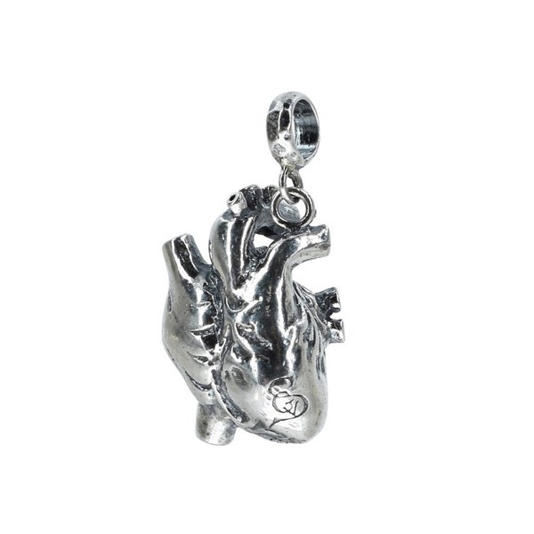 BONA ROCA charm pendentif coeur avec anneau, argent massif, 4296