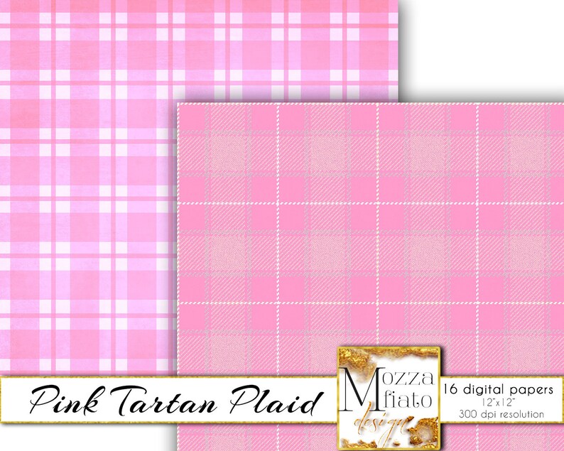 Download Pink Plaid digital paper pack. Pink Pastel scrapbook paper ...