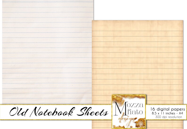 old notebook paper 85 x 11 inch junk journal pages lined etsy