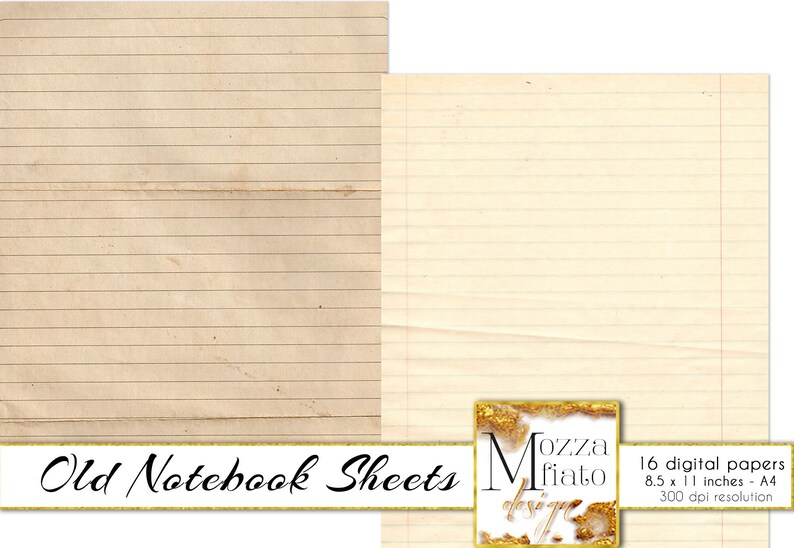 old notebook paper 85 x 11 inch junk journal pages lined etsy