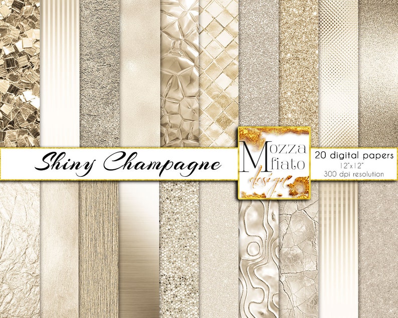 Champagne digital paper Champagne Wedding paper Champagne Etsy