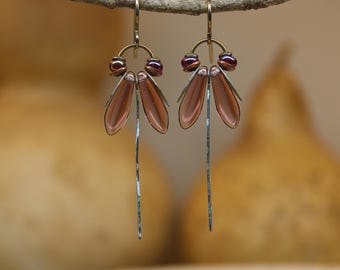Purple Orchid Dragonoflies  *  Original Design by Firefly Earth and Sky  *  Quality Artisan Bug Earrings