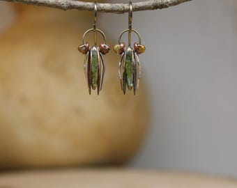 Green Grasshopper Dangles  *  Original Design by Firefly Earth & Sky  *  Handmade Earrings