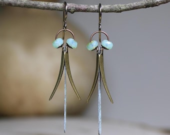 Earthy Dragonfly Earrings Blue Eyed Insects Original Design