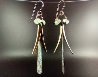 Earthy Dragonfly Earrings Blue Eyed Insects Original Design