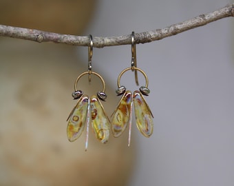 Topaz Glass Moth  *  Original Design by Firefly Earth & Sky  *  Interpretive Bug Jewelry