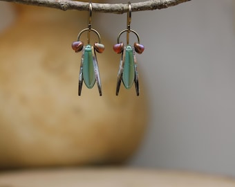 Shimmery Firefly  *  Whimsical Bug Earrings  *  Unique Design by Firefly Earth & Sky