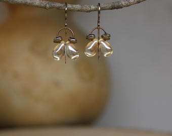 Champagne Glass Moths  *  Interpretive Bug Earrings  * Original Design by Firefly Earth & Sky