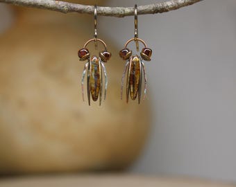 Topaz Glass Grasshopper  *  Earthy Insect Jewelry  *  Original Design by Firefly Earth & Sky