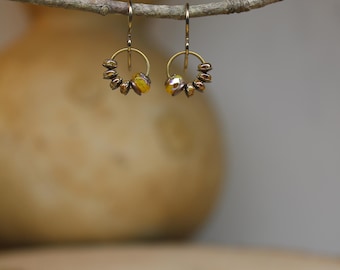 Yellow Caterpillar Earrings  *  Handmade Bug Jewelry  *  Original Design by Firefly Earth & Sky