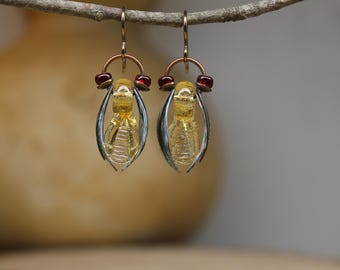 Cicada Earrings   *  Interpretive Original Design   *  Insect Jewelry  *   Nature Gift