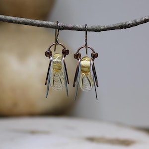 Cicada Earrings Interpretive Design Insect Jewelry Nature Gift