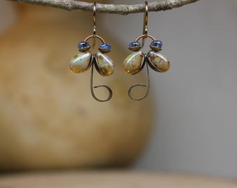 Champagne Damselfly Dangles  *  Original Design by Firefly Earth and Sky  *  Unique Nature Gift