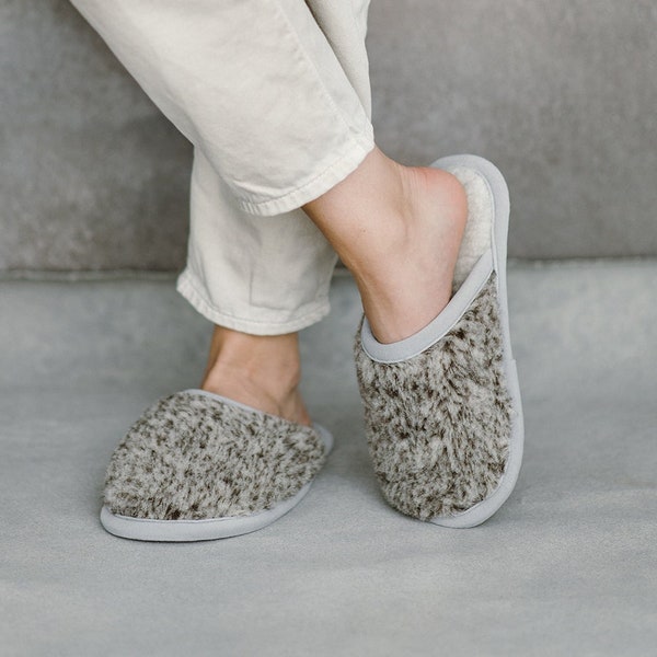 House slippers from wool, house shoes for women and men