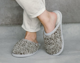 House slippers from wool, house shoes for women and men