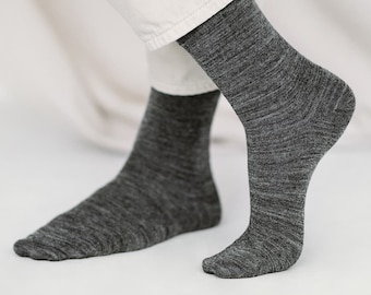 Grey color comfy wool socks, Suitable for women and men, Perfect gift for all seasons, Suitable with any footwear, Great for active people