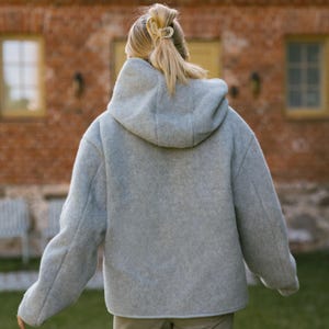 Grey Merino Wool Jacket Laguna image 3