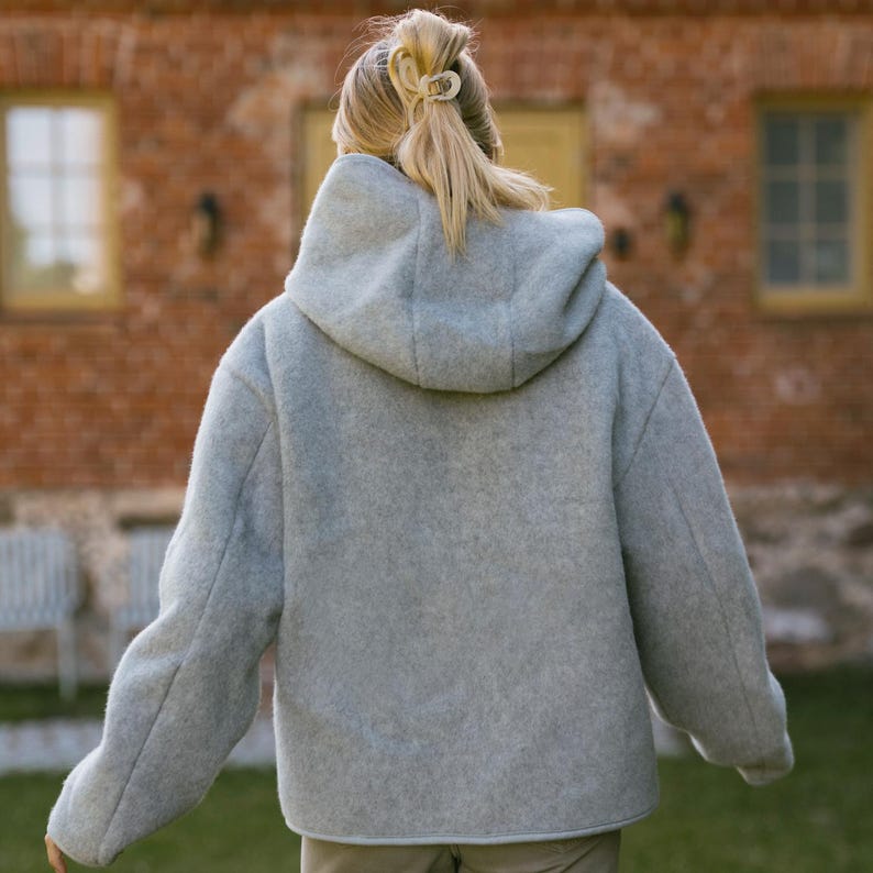 Grey Merino Wool Jacket Laguna image 3