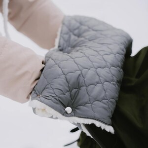 Handwärmer aus Merinowolle für Kinderwagen, Wasserdichtes Oberteil, Perfekt für den Winter, Handwärmer grau, Ideal für modische Mütter