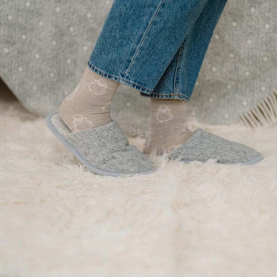 House Slippers From Wool, House Shoes for Women and Men - Etsy display picture 1