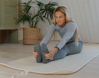 Yoga mat for meditation from wool